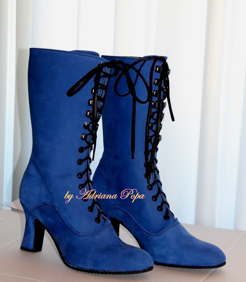 blue victorian boots