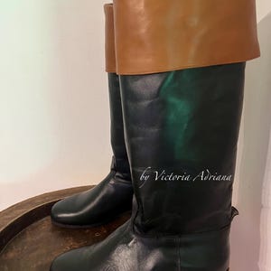 Leather Men Boots , Men Riding Boots , Men Leather Boots , Napoleon style Boots , Men's Costume Boots , Colonial riding Boots 1900's Boots image 3