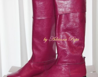 Men Riding Boots Napoleon Men Boots Horse Riding Boos Stage Men Booties Custom made Men Boots Men's Horse Riding Boots Viva Magenta