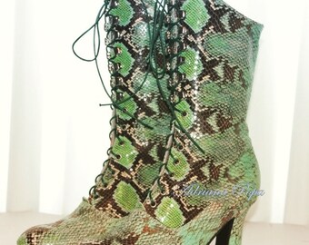 Buty ze skóry tłoczonej Buty wiktoriańskie Buty skórzane Buty cosplay Buty kinky Buty edwardiańskie Buty regencji Buty boho