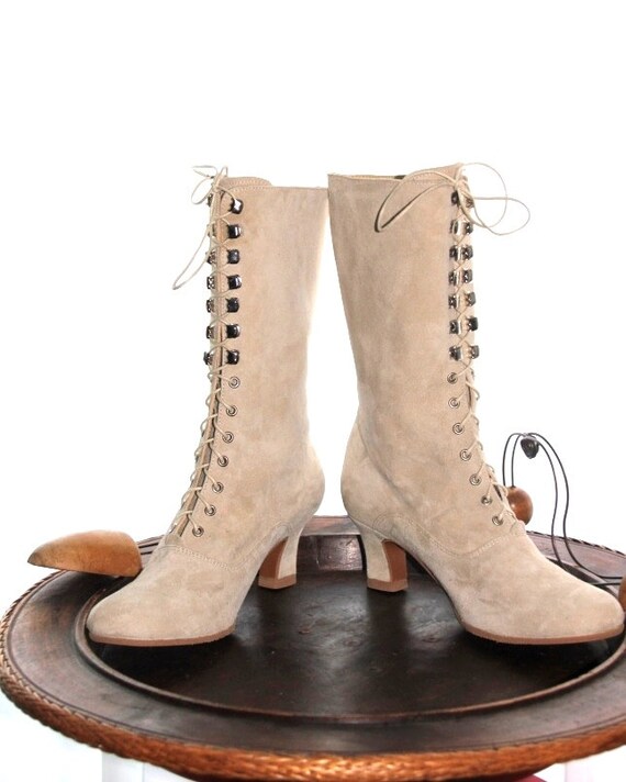 Viktorianischen Stiefel, Edwardian Stiefel, Elfenbein Stiefel, Lederstiefel, Cocktail Ankle Boots, Oma Bots, Burning Man Stiefel Viktorianischen Stiefel, Edwardian Stiefel, Elfenbein Stiefel, Lederstiefel, Cocktail Ankle Boots, Oma Bots, Burning Man Stiefel