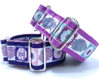 Houndstown 1.5" Banded Flowerbox Martingale or Buckle Collar Size Small through X-Large