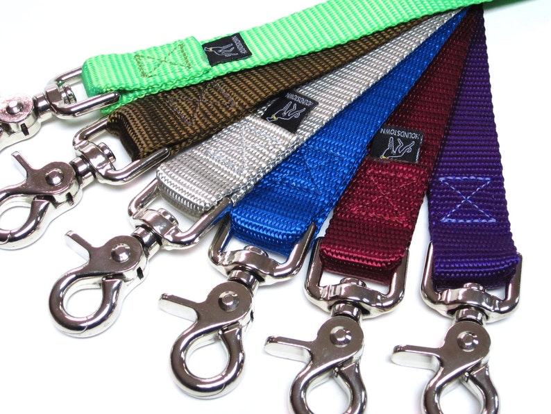 6' Houndstown Banner Leash, 24 Colors, 1 Width, Nickel Hardware image 1