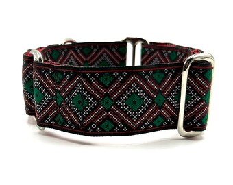 Houndstown 1.5" Green Diamonds Martingale, Size Small
