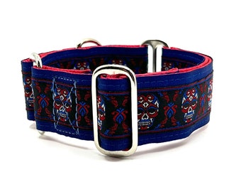 Houndstown 1.5" Sugar Skulls Satin Lined Martingale Size Medium