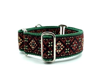 Houndstown 1.5" Decorum Green Martingale or Buckle Collar Size Small through X-Large