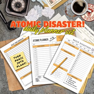 Retro Atomic Disasters Printable Planer: Lustige To-Do Liste, Organizer Checkliste (PDF Download)