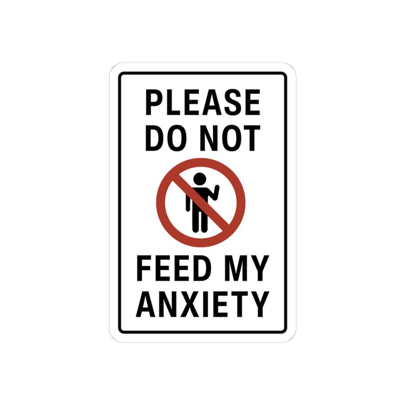 Funny Anxiety Sticker: Mental Health Vinyl Decal - Laptop, Water Bottle Therapy Humor Gift image 2