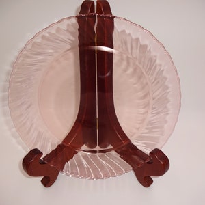 Vintage Arcoroc Round Pink Swirl Rosaline Dinner Plate 8-3/4&quot; France