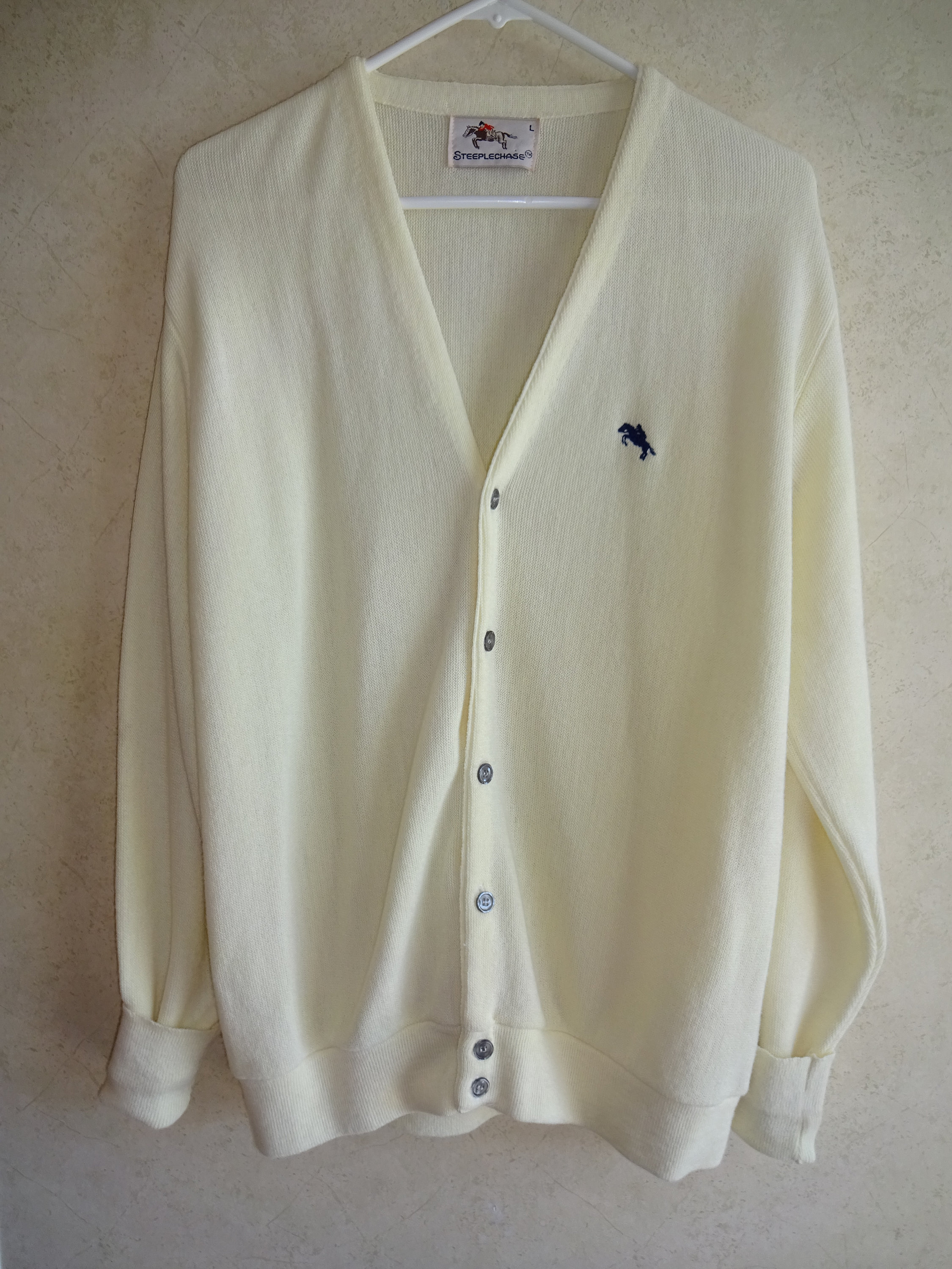 yellow button down sweater