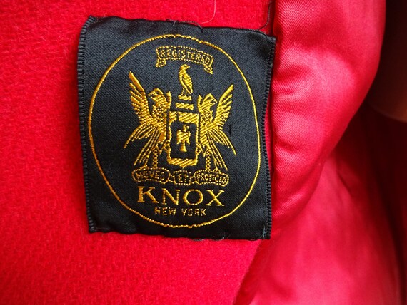 Vintage Womens Wool Coat 1960s 1970s Red Knox Fau… - image 7