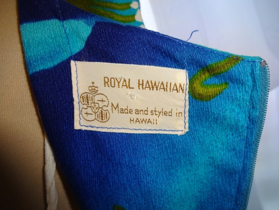 Vintage Royal Hawaiian Barkcloth Maxi Dress XS S … - image 7