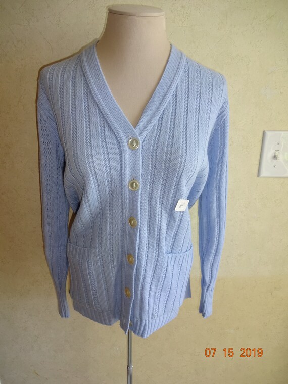 light blue cable knit cardigan