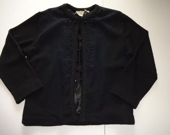Suéter negro con cuentas de Park-Storyk New York P.S. Boutique, talla S y M, forrado
