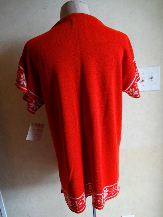 Vintage Womens Sweater 1970s Red Sherry Gale Abra… - image 5