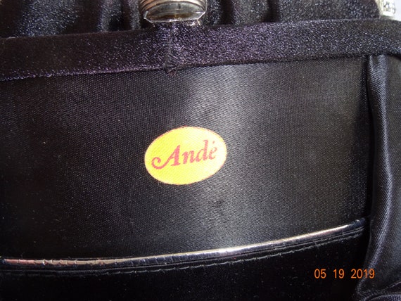 Small Vintage Ande Ande' Purse Black Evening Bag … - image 7