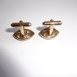 Boutons De Manchette Vintage Or Signés Hickok USA - Style Swirl - Occasion Bon état