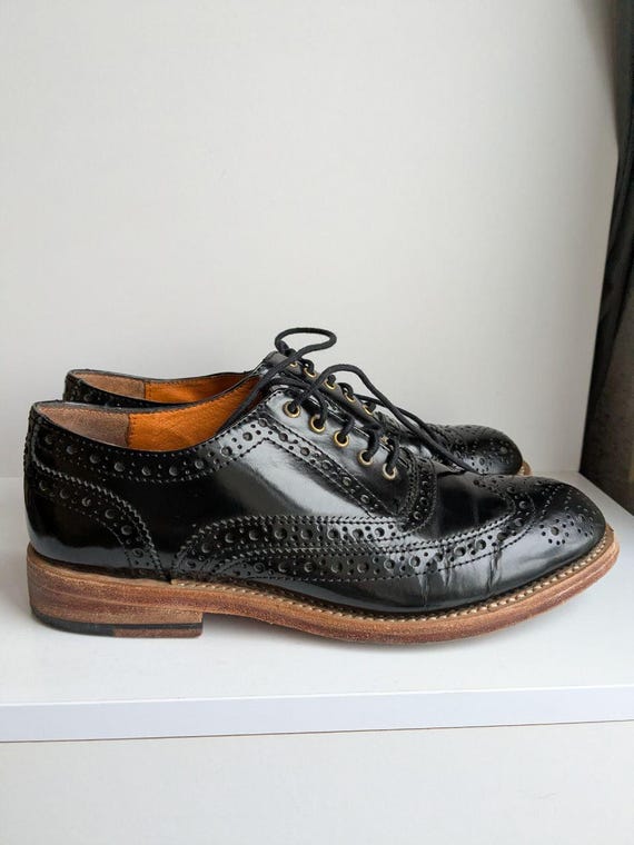 Vintage Bertie Dune London Men's Black Leather Brogues Oxford