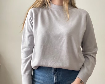1980s gray mock neck gray sweater size medium
