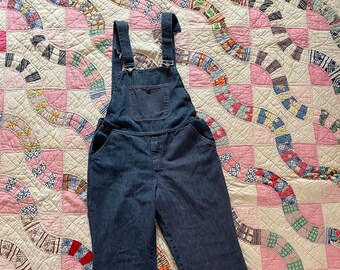 1970s 70s denim low back overalls size XS petite workwear