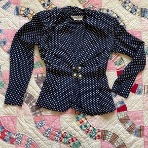1930s polka dot dress jacket XXS XS image 8