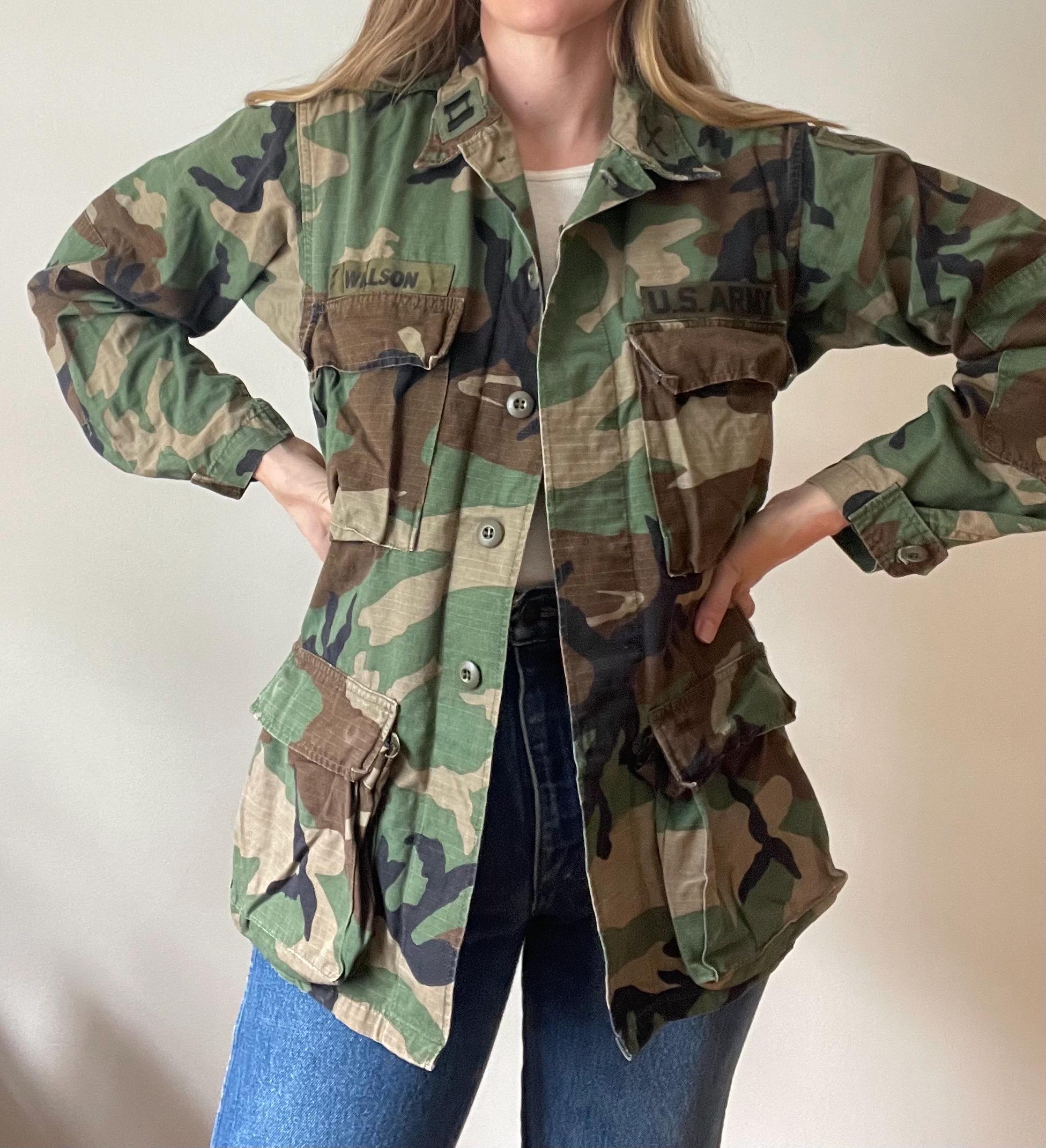 ジャケット・アウター BLACK WEIRDOS Double Camo Army Jacket 1980's Small US Army Woodland Camouflage Combat Coat - Etsy