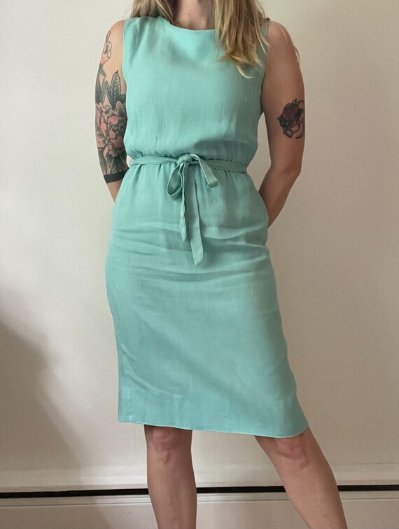 60’s Off White Embroidered Irish Linen Dress