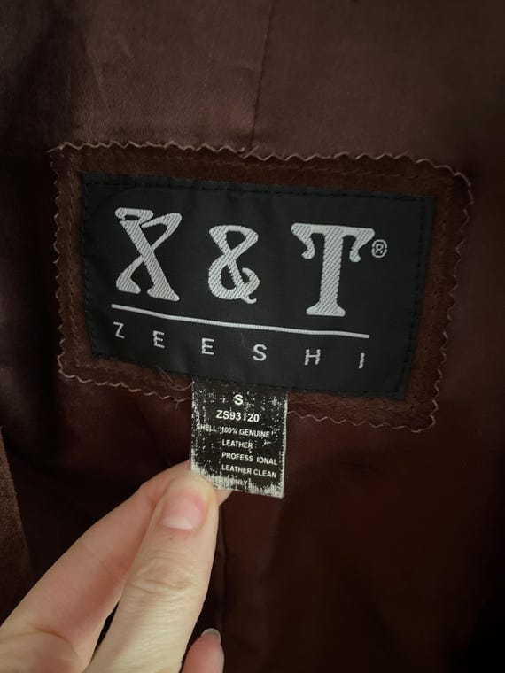 90s / Y2K Brown 100% Suede Sherpa Longline Jacket main image 1