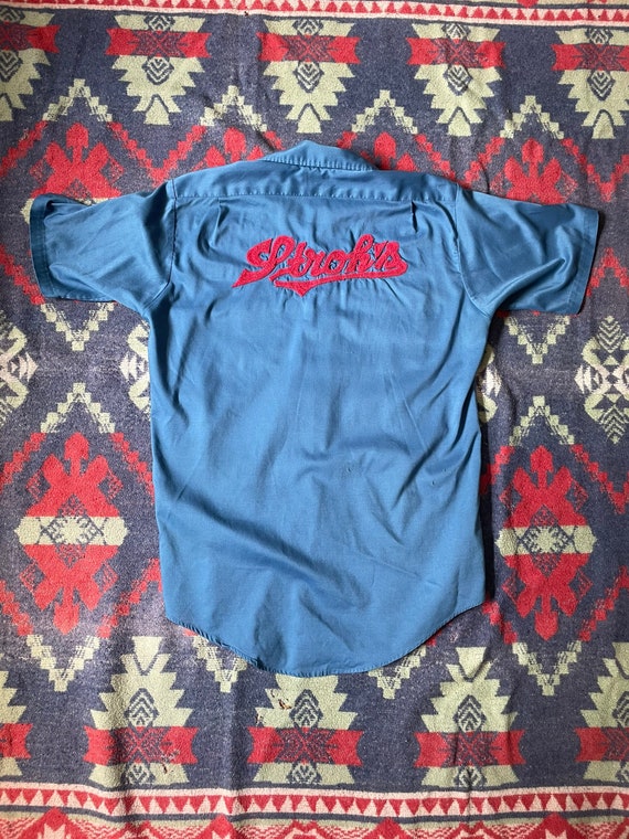 1970s 70s Stroh’s Lee chainstitched work shirt 15 