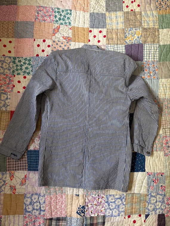 1960s 60s Hickory Stripe Denim Workwear Jacket 34 Small