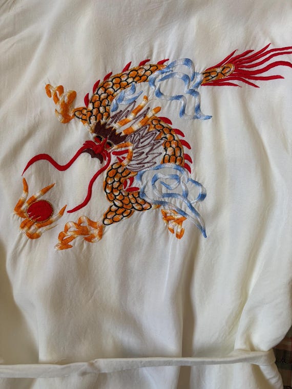 1950s Dragon Medallion Silk Kimono