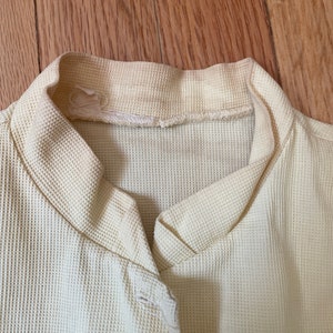 1940s 30s pastel yellow waffle cotton blouse small extra small image 6