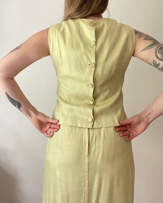 1960s Best & Co New York linen pale green dress - image 5