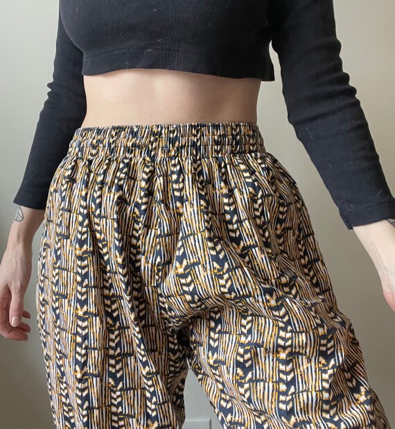 80s 90s Workout Pants Drawstring Waist 