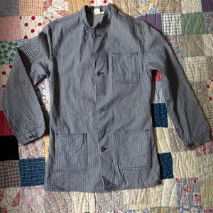 1960s 60s Hickory Stripe Denim Workwear Jacket 34 Small - Etsy