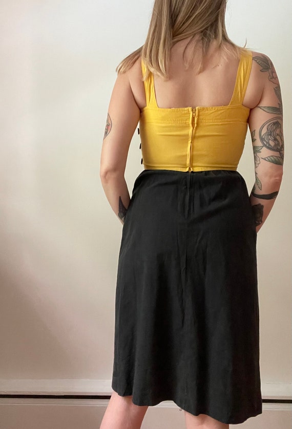 80s Non Stop black and yellow cotton dress - image 5