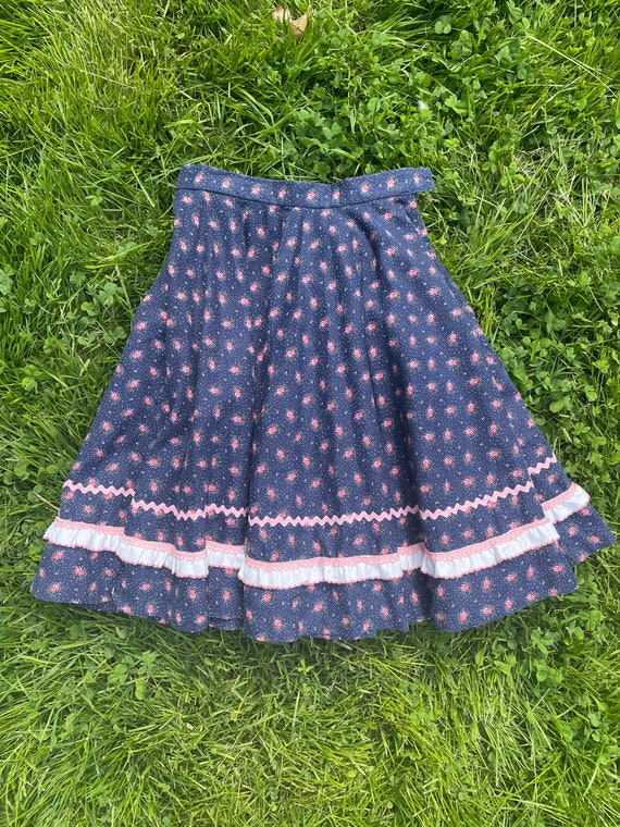 1970s hand made Gunne sax style circle skirt with… - image 1