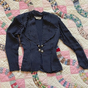 1930s polka dot dress jacket XXS XS image 7