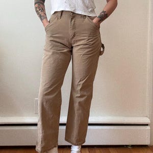 Pantalones de carpintero Wrangler color caqui de los años 90, talla 26, años 90