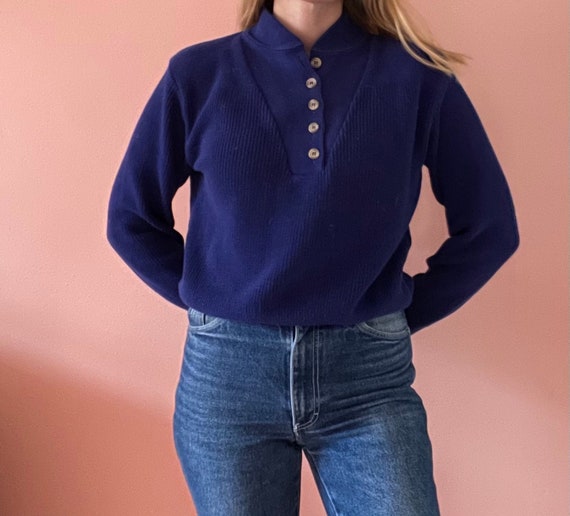 1980s LL Bean royal blue sweater sz small
