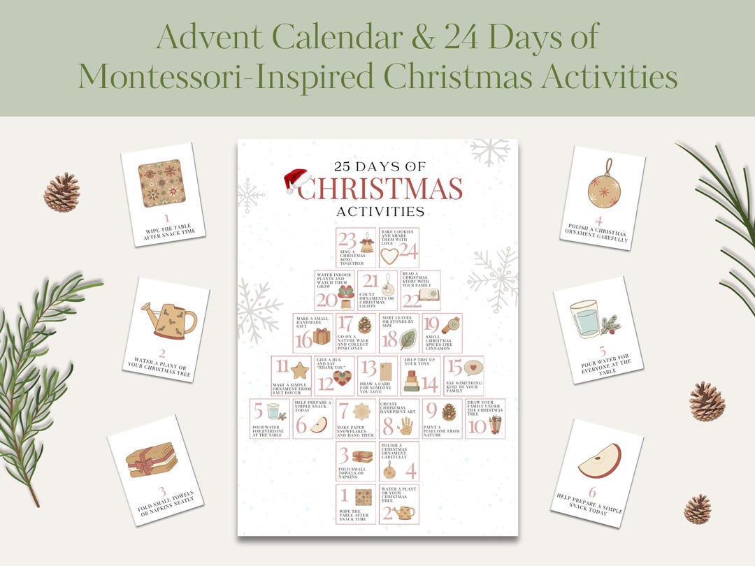 Montessori Advent Calendar – 24 Days of Christmas Activities for Kids ...