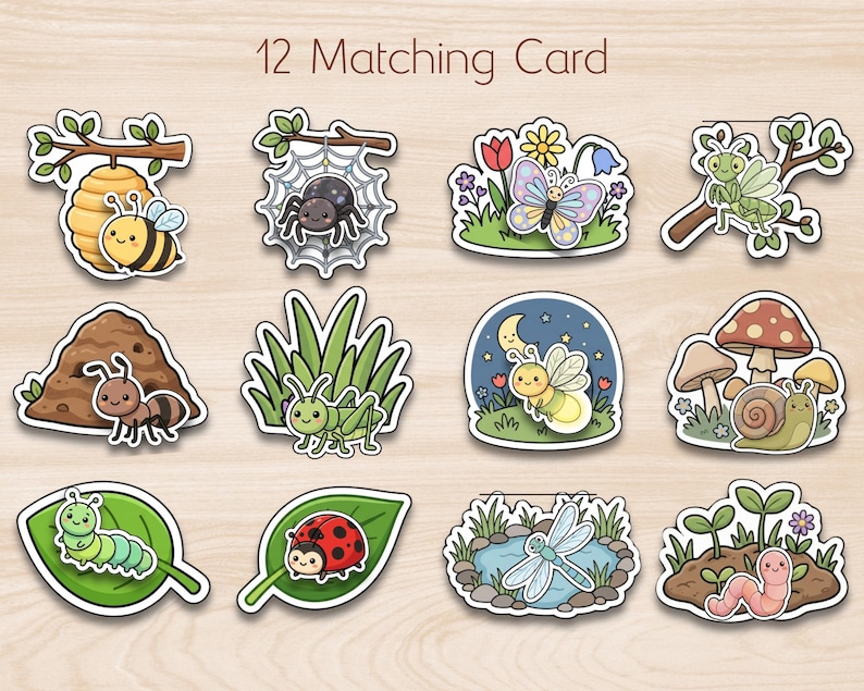 Bug Home Matching Activity Printable | Insect Matching Cards for ...