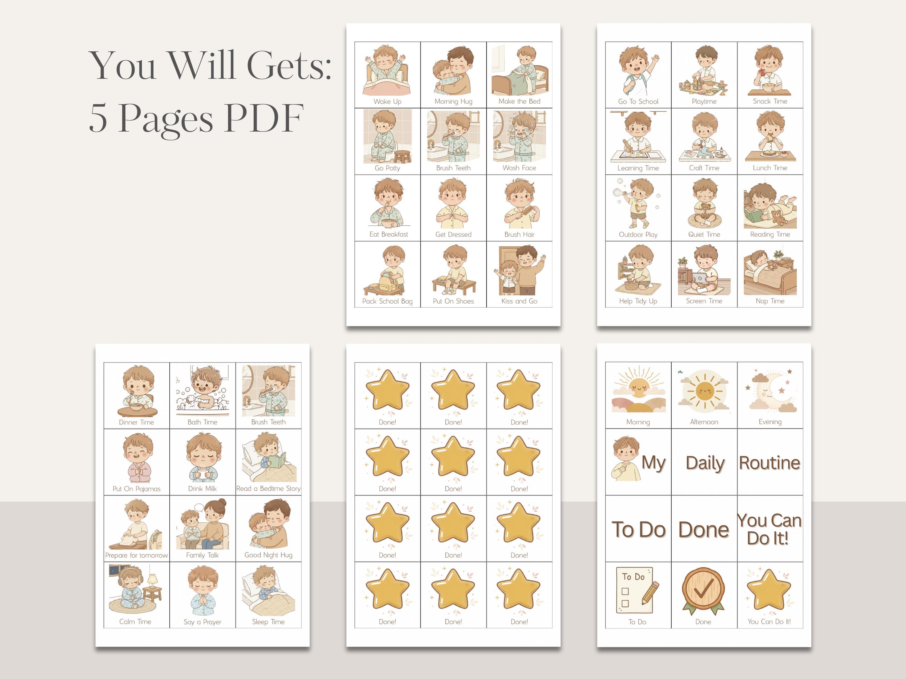 Magnetic Tiles Routine Chart for Kids | Boy Chore Chart Printable ...