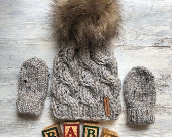 baby beanie and mittens