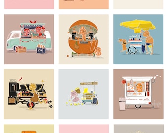 12 ART prints, Foodtrucks