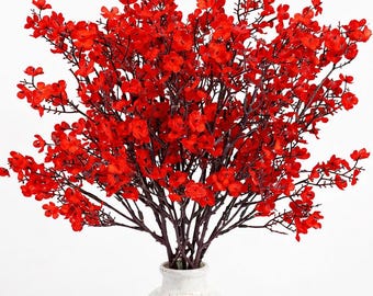 Artificial Cherry Blossom Baby’s Breath Flowers | Gypsophila Faux Flower Branch for Wedding Home Decor | DIY Floral Arrangement