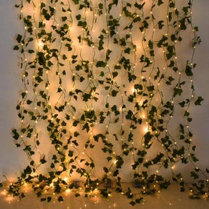 2/5/10 m kunstmatige zijdebladeren wijnstokken | Nep klimplant groene klimopbladeren met led-lichtslingers | Hangslinger voor thuis, bruiloftsdecoratie