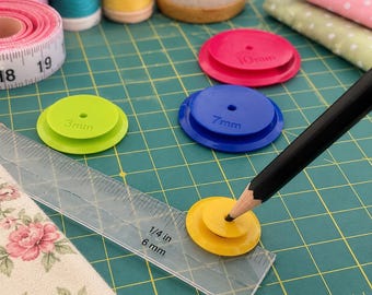 4PCS Seam Allowance Marker Set, Sewing Seam Wheel, Tailor Marking Tool for Patchwork, Quilting, Scribing & Sewing Projects