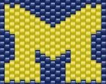 Michigan Wolverines Peyote Bracelet Pattern