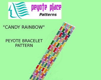 Candy Rainbow Peyote Stitch Bracelet Pattern